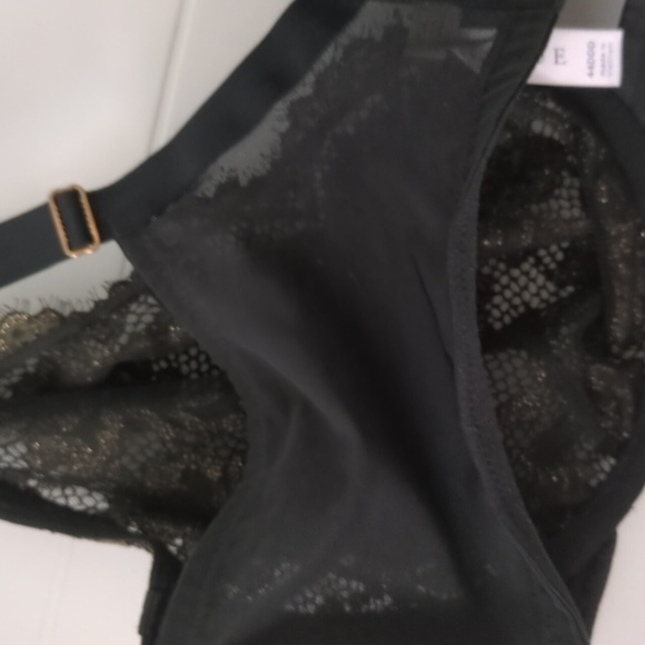 Lane Bryant Cacique sexy black gold Wimsigoth lace bra Sz 44G - Picture 6 of 7